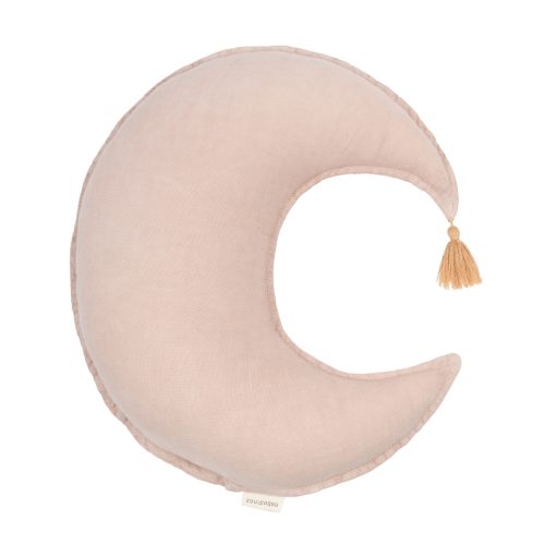 MAUVE PINK Coussin Lune en lin Français lavé revendeur officiel nobodinoz ile de la reunion 974 boutique déco enfant coton bio