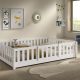 Lit enfant ado modulable 140x200 cm au sol 3 en 1 avec barrière de sécurité avant amovible MONTESSORI boutique de meuble de qualité pour enfant ile de la reunion 974