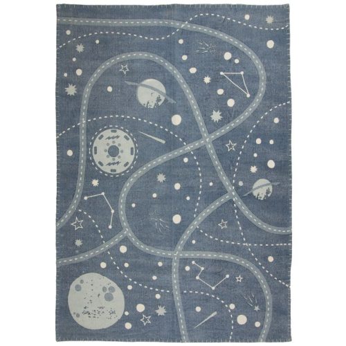 Grand tapis rectangle LITTLE GALAXY tapis coton tendance déco espace lavable en machine déco chambre d'enfants et bébé magasin de déco st pierre 97410 la réunion 974 livraison LA REUNION 974 et France métropolitaine
