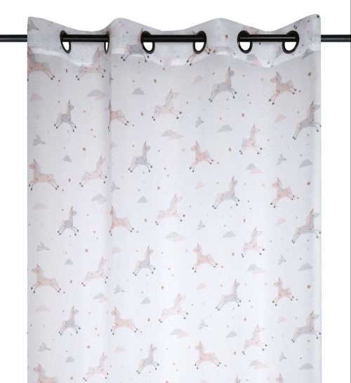 Rideau Voilage à œillets PRINCESSE LICORNE décoration pour chambre d'enfant fille magasin pour chambre enfant saint pierre réunion livraison 974