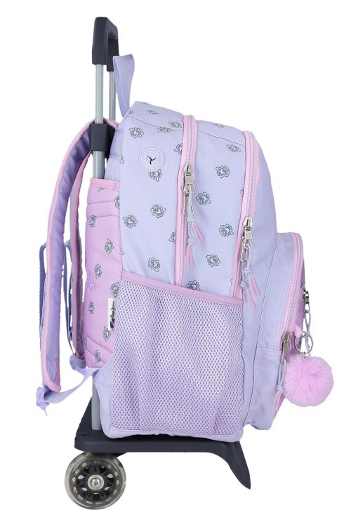 Sac scolaire pour un enfant en école primaire du CP au CM2 ou collège à roulettes amovible de bonne qualité et solide revendeur sac école boutique pour enfant st pierre st denis 974 ile de la reunion PEPE JEANS LILAS FILLE