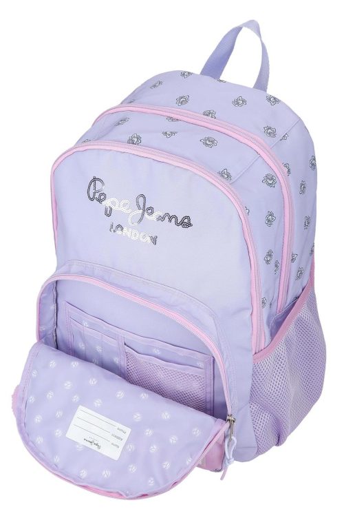 Sac scolaire pour un enfant en école primaire du CP au CM2 ou collège à roulettes amovible de bonne qualité et solide revendeur sac école boutique pour enfant st pierre st denis 974 ile de la reunion PEPE JEANS LILAS FILLE