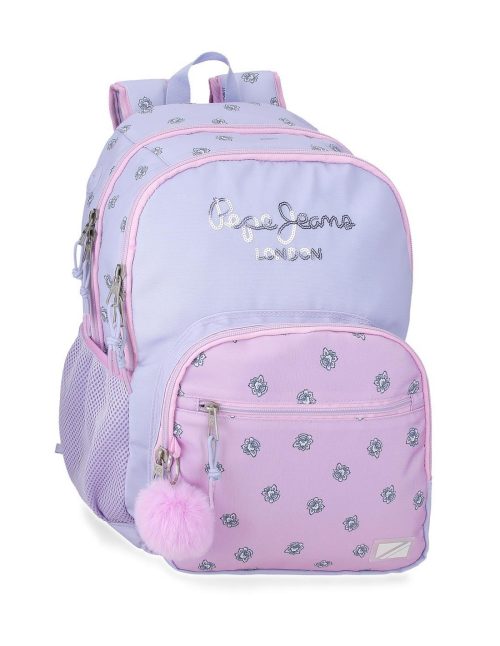 Sac scolaire pour un enfant en école primaire du CP au CM2 ou collège à roulettes amovible de bonne qualité et solide revendeur sac école boutique pour enfant st pierre st denis 974 ile de la reunion PEPE JEANS LILAS FILLE
