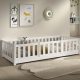 Lit enfant modulable 90x200 cm au sol 3 en 1 avec barrière de sécurité avant amovible MONTESSORI boutique de meuble de qualité pour enfant ile de la reunion 974 blanc