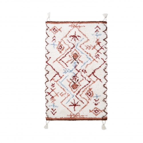 Grand tapis rectangle en coton BERBÈRE HENNÉ
