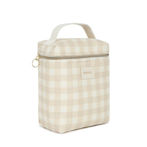 Sac isotherme en coton bio CONCERTO IVORY CHECKS revendeur officiel nobodinoz ile de la reunion 974 boutique déco enfant puericulture bébé