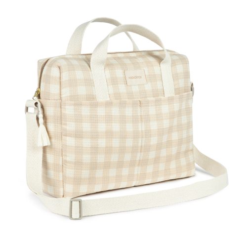 Sac à langer GALA IVORY CHECKS revendeur officiel nobodinoz ile de la reunion 974 boutique déco enfant puericulture bébé