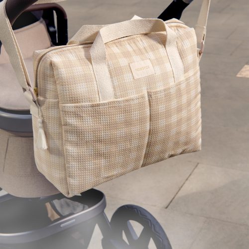 Sac à langer GALA IVORY CHECKS revendeur officiel nobodinoz ile de la reunion 974 boutique déco enfant puericulture bébé