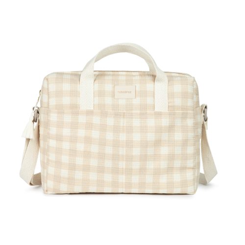 Sac à langer GALA IVORY CHECKS revendeur officiel nobodinoz ile de la reunion 974 boutique déco enfant puericulture bébé