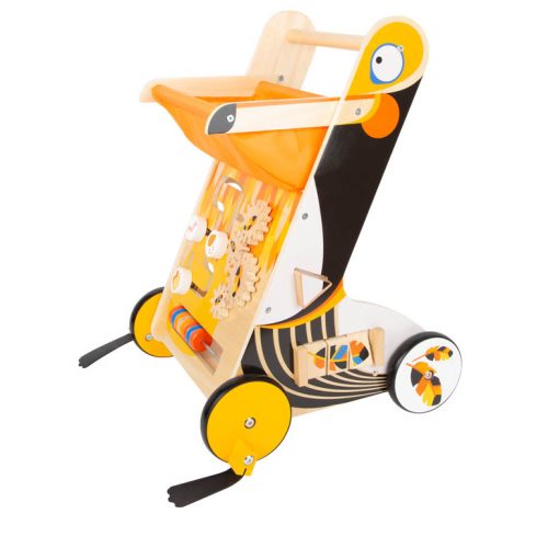 Chariot de marche en bois TOUCAN magasin de jeu et jouets d'éveil en bois bébé et enfant ile de la réunion st pierre