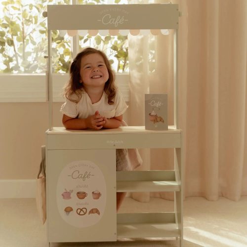 étal de marché en bois marchande enfant en bois vert menthe LITTLE DUTCH jeu imitation magasin de jouet en bois à st pierre 97410 livraison REUNION 974