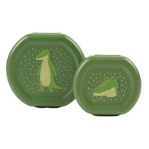 Lot de 2 Boîtes à goûter à clip MR ALLIGATOR magasin de rentrée des classes pour enfants à Saint Pierre 97410 livraison la réunion 974 Livraison st denis 97438 france metropolitaine revendeur officiel TRIXIE