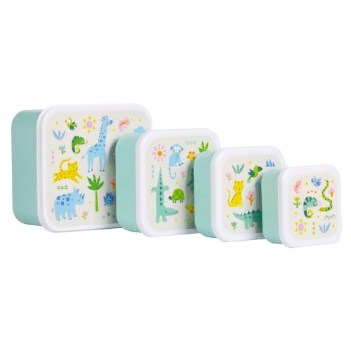 JUNGLE MENTHE Lot de 4 boîtes à goûter magasin de rentrée des classes pour enfants à Saint Pierre 97410 livraison la réunion 974 Livraison DUPARC 97438 france metropolitaine