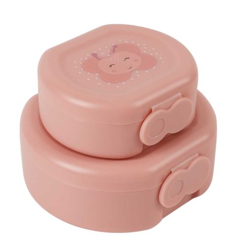 Lot de 2 Boîtes à goûter à clip MRS BUTTERFLY magasin de rentrée des classes pour enfants à Saint Pierre 97410 livraison la réunion 974 Livraison st denis 97438 france metropolitaine revendeur officiel TRIXIE