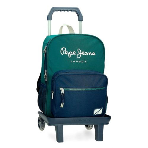 Sac à dos à roulettes pour école primaire cartable de qualité boutique pour enfant saint pierre ILE DE LA REUNION rentrée des classes écoles livraison 974 PEPE JEANS BEN VERT garçon