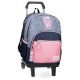 Sac à dos à roulettes pour école primaire cartable de qualité boutique pour enfant saint pierre ILE DE LA REUNION rentrée des classes écoles livraison 974 PEPE JEANS rose heart denim fille