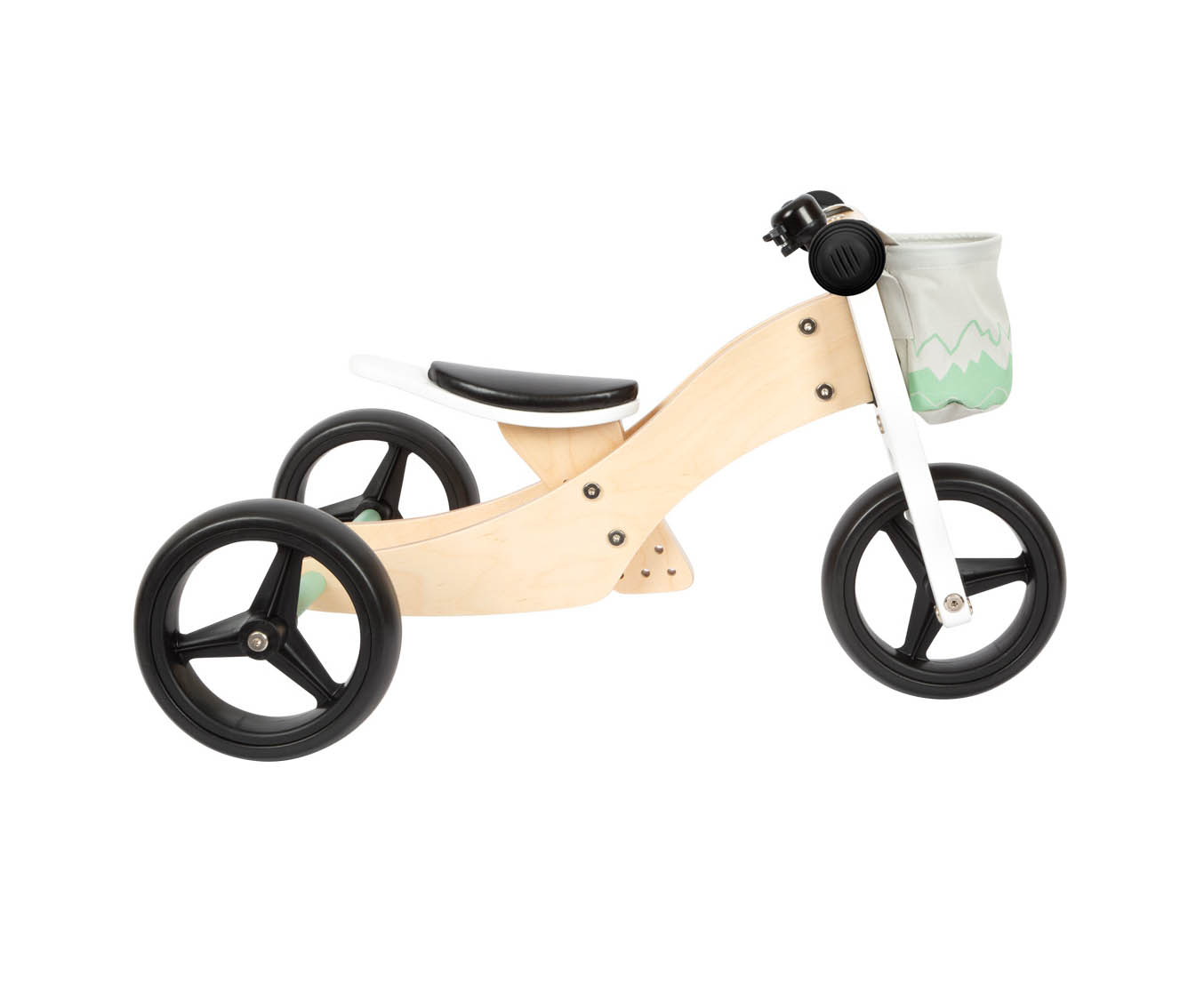 Draisienne ÉVOLUTIVE 2 EN 1 VERT SAUGE draisienne tricycle en bois boutique de jouets pour enfants saint pierre reunion livraison 974