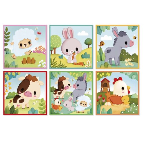 lot de 9 cubes en cartons animaux de la ferme revendeur officiel JANOD magasin de jouets en bois à st Pierre 97410 ste marie duparc 97438 livraison LA REUNION 974 France métropolitaine