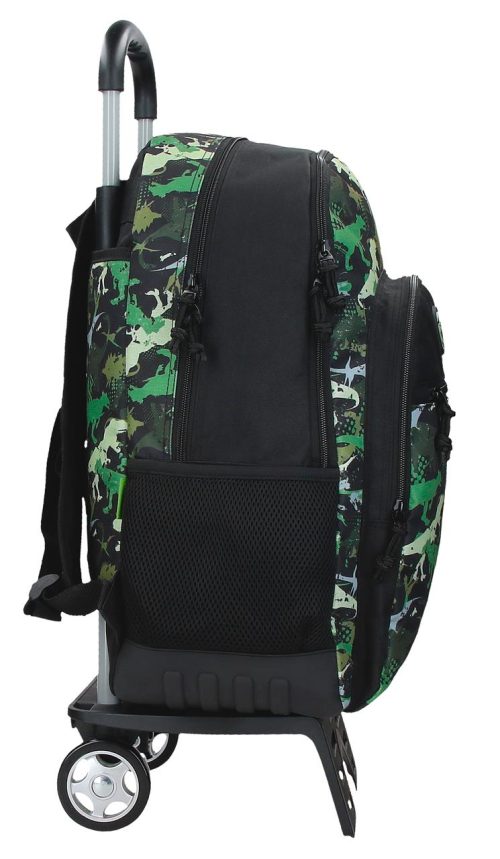 Sac scolaire pour un enfant en école primaire du CP au CM2 ou collège à roulettes amovible de bonne qualité et solide revendeur sac école boutique pour enfant st pierre st denis 974 ile de la reunion DINOSAURE garçon