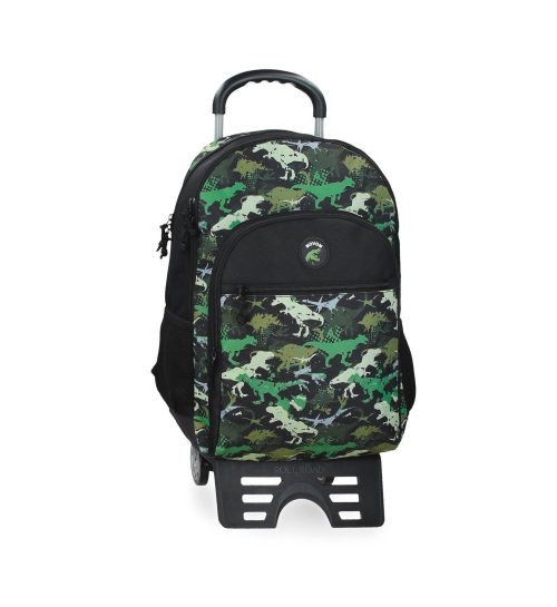 Sac scolaire pour un enfant en école primaire du CP au CM2 ou collège à roulettes amovible de bonne qualité et solide revendeur sac école boutique pour enfant st pierre st denis 974 ile de la reunion DINOSAURE garçon
