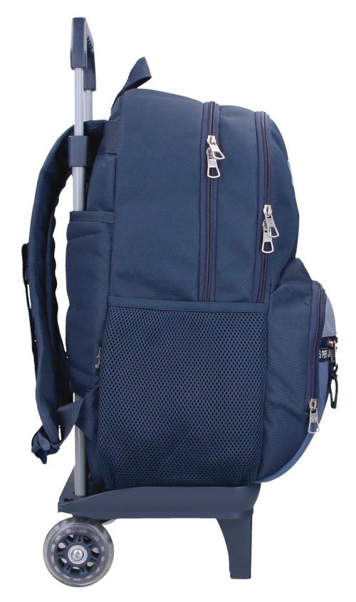 Sac scolaire pour un enfant en école primaire du CP au CM2 ou collège à roulettes amovible de bonne qualité et solide revendeur sac école boutique pour enfant st pierre st denis 974 ile de la reunion PEPE JEANS BLEU JEAN garçon