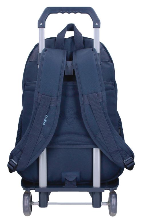 Sac scolaire pour un enfant en école primaire du CP au CM2 ou collège à roulettes amovible de bonne qualité et solide revendeur sac école boutique pour enfant st pierre st denis 974 ile de la reunion PEPE JEANS BLEU JEAN garçon