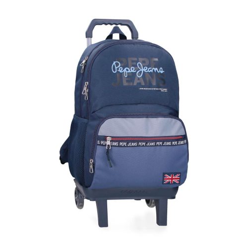 Sac scolaire pour un enfant en école primaire du CP au CM2 ou collège à roulettes amovible de bonne qualité et solide revendeur sac école boutique pour enfant st pierre st denis 974 ile de la reunion PEPE JEANS BLEU JEAN garçon