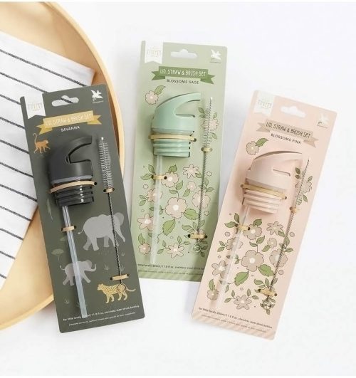 Set complet Bouchon, Paille et Brosse pour gourde (Plusieurs couleurs disponibles) accesoires gourdes pour enfant magasin saint pierre st denis reunion 974 livraison rentrée des classes