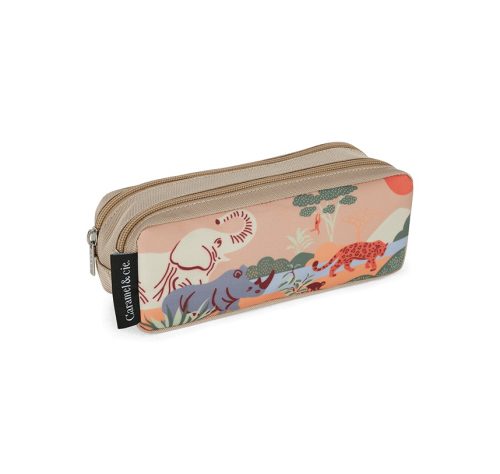Trousse double SAFARI Rentrée des classes Maternelle boutique pour enfant saint pierre st denis ILE DE LA REUNION rentrée des classes écoles livraison 974 revendeur officiel caramel et Cie