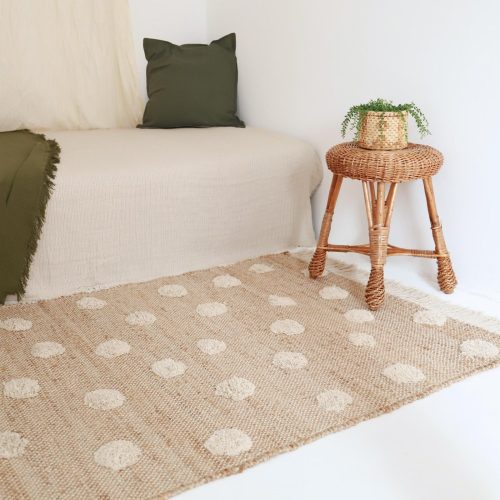 Grand tapis rectangle NOP en jute et coton décoration chambre enfant maison magasin pour enfant à st pierre 97410 livraison LA REUNION 974