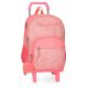 Sac scolaire pour un enfant en école primaire du CP au CM2 ou collège à roulettes amovible de bonne qualité et solide revendeur sac école boutique pour enfant st pierre st denis 974 ile de la reunion PEPE JEANS corail FILLE