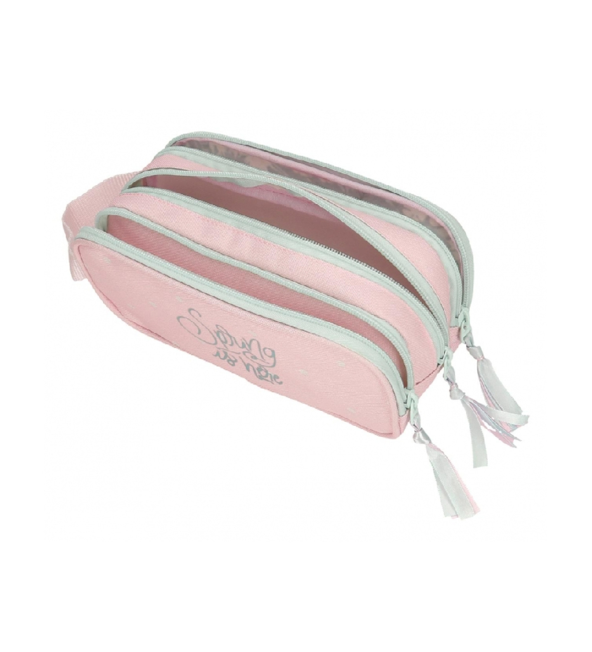 Trousse triple compartiment de qualité pour enfant boutique pour enfant saint pierre ILE DE LA REUNION rentrée des classes écoles livraison 974 FILLE SPRING ROSE
