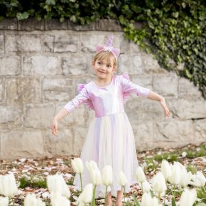 Damaiyyy Serre-Tête Licorne Avec Ailes – Bandeau Corne Et Ailes D'Ange – Costume Princesse Enfant – Carnaval Halloween Anniversaire