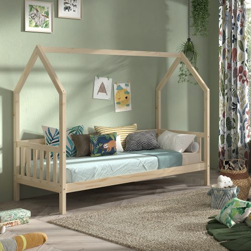 lit cabane en bois NATUREL LEO lit enfant bois massif magasin de mobiliers à st pierre 97410 livraison la réunion 974