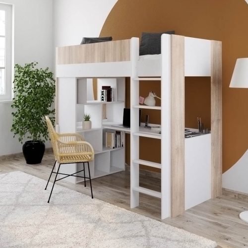 Lit ado Mezzanine de qualité Blanc/ Bois pour enfant et ado saint pierre ste marie st denis ile de la reunion 974 livraison
