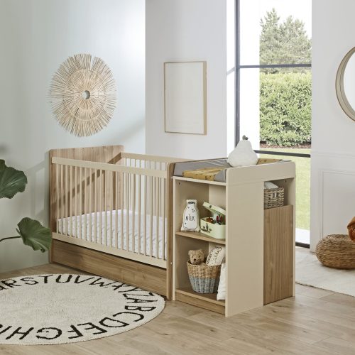 Chambre bébé évolutif HAZEL lit combiné pratique mobilier bébé haut de gamme qualité éco responsable magasin de meubles à st pierre 97410 et Duparc livraison LA REUNION 974