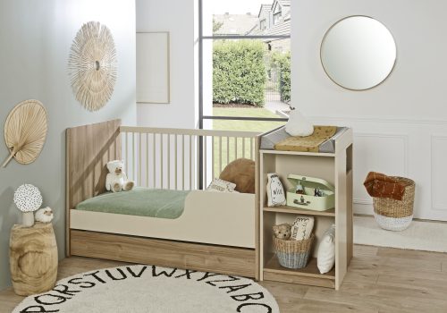 Chambre bébé évolutif HAZEL lit combiné pratique mobilier bébé haut de gamme qualité éco responsable magasin de meubles à st pierre 97410 et Duparc livraison LA REUNION 974