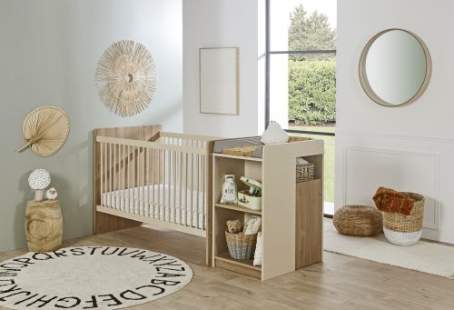 Chambre bébé évolutif HAZEL lit combiné pratique mobilier bébé haut de gamme qualité éco responsable magasin de meubles à st pierre 97410 et Duparc livraison LA REUNION 974