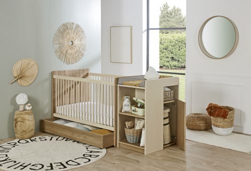 Chambre bébé évolutif HAZEL lit combiné pratique mobilier bébé haut de gamme qualité éco responsable magasin de meubles à st pierre 97410 et Duparc livraison LA REUNION 974