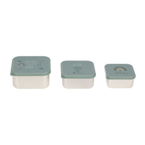 Lot de 3 boîtes à gouter inox HAPPY revendeur officiel lassig boutique enfant rentrée des classes école saint pierre sainte marie 974