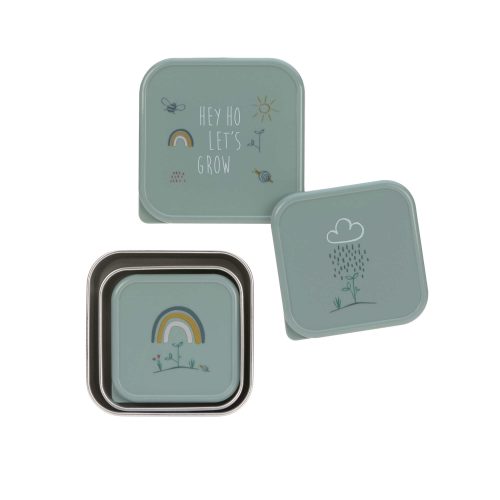Lot de 3 boîtes à gouter inox HAPPY revendeur officiel lassig boutique enfant rentrée des classes école saint pierre sainte marie 974