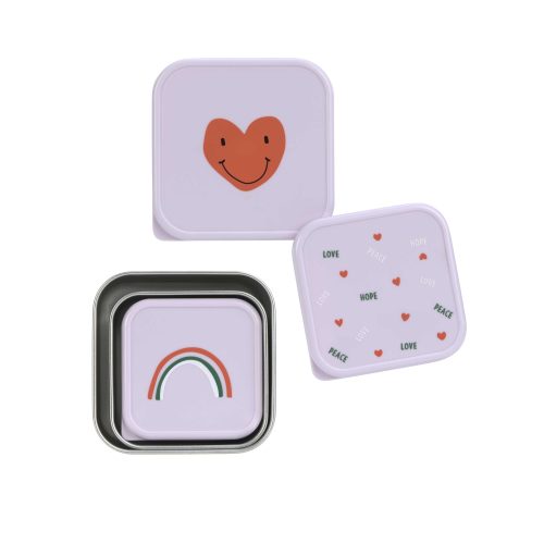 Lot de 3 boîtes à gouter inox HAPPY revendeur officiel lassig boutique enfant rentrée des classes école saint pierre sainte marie 974