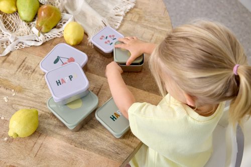 Lot de 3 boîtes à gouter inox HAPPY revendeur officiel lassig boutique enfant rentrée des classes école saint pierre sainte marie 974