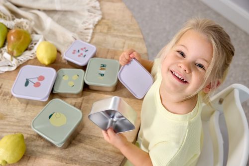 Lot de 3 boîtes à gouter inox HAPPY revendeur officiel lassig boutique enfant rentrée des classes école saint pierre sainte marie 974