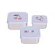 Lot de 3 boîtes à gouter inox HAPPY revendeur officiel lassig boutique enfant rentrée des classes école saint pierre sainte marie 974