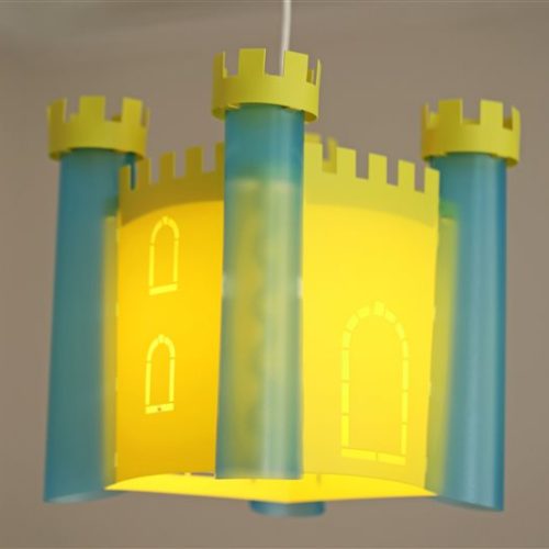 luminaire suspension enfant château fort fabriqué en France magasin de déco chambre enfant à st pierre 97410 duparc 97438 livraison la réunion 974
