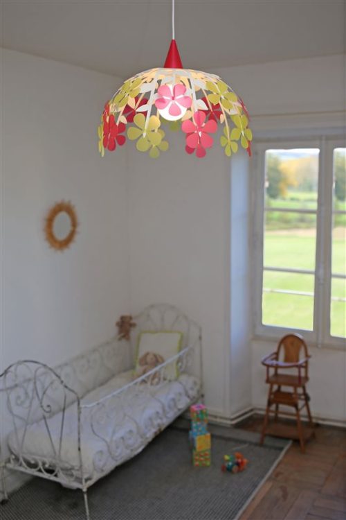 luminaire suspension enfant bouquet de fleurs fabriqué en France magasin de déco chambre enfant à st pierre 97410 duparc 97438 livraison la réunion 974