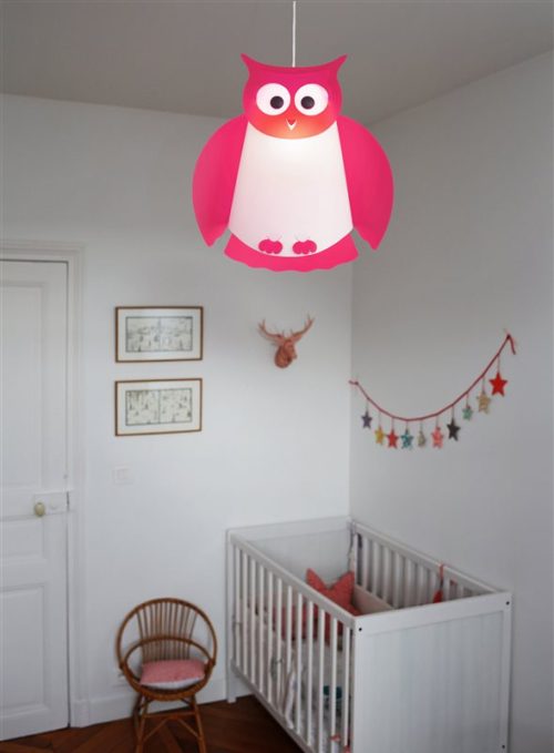 luminaire suspension enfant hibou fabriqué en France magasin de déco chambre enfant à st pierre 97410 duparc 97438 livraison la réunion 974