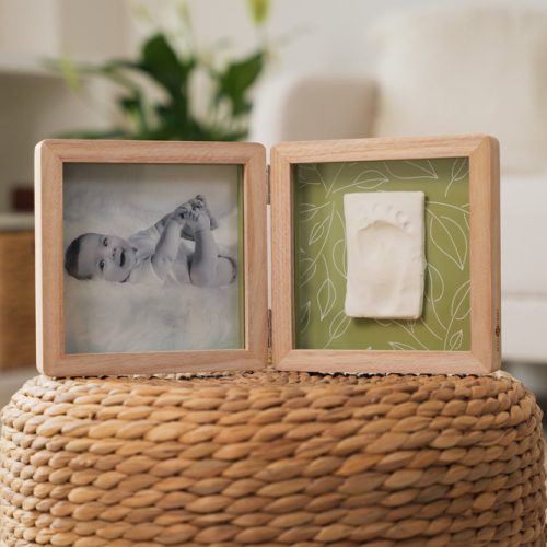 Kit d'empreinte cadre double OLIVE TREE souvenirs naissance bébé magasin de puériculture à st pierre 97410 livraison La Réunion 974