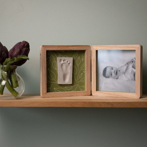 Kit d'empreinte cadre double OLIVE TREE souvenirs naissance bébé magasin de puériculture à st pierre 97410 livraison La Réunion 974